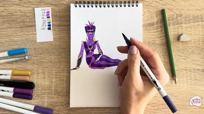 Рисуем Шамаханская Царица из "Три богатыря"