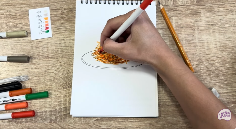 Рисуем Морковь по-корейски