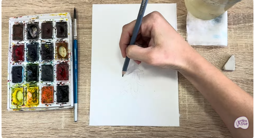 Рисуем Ветка бобовника