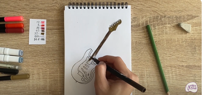 Рисуем Электрогитара