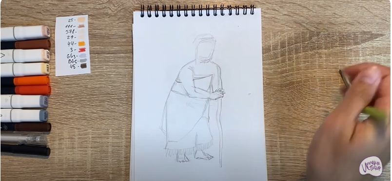 Рисуем Тала из "Моана"