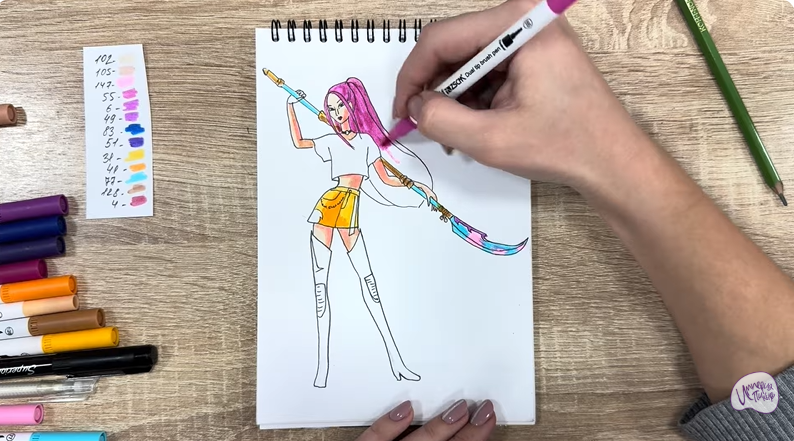 Рисуем Мира из "Кейпоп-охотницы на демонов"