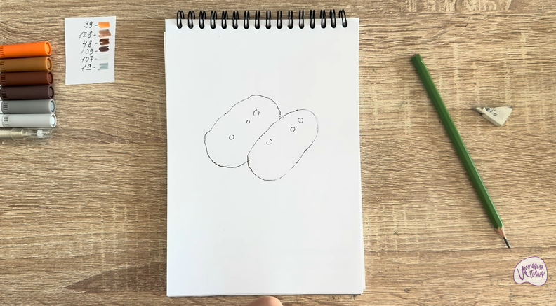 Рисуем Пирожное Картошка