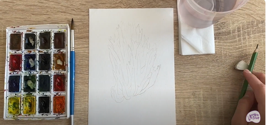 Рисуем Рогатик жёлтый