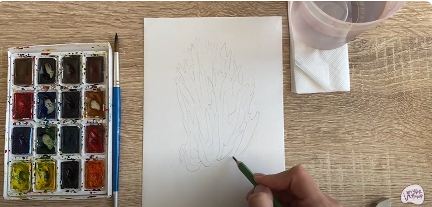 Рисуем Рогатик жёлтый