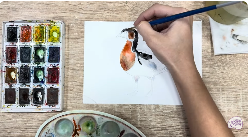 Рисуем Краснозобая казарка