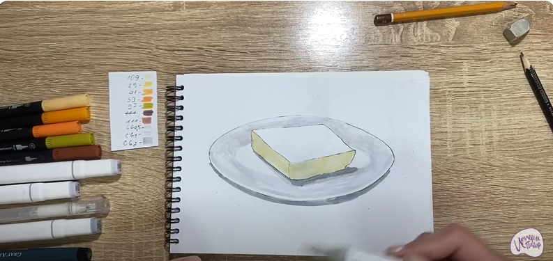 Рисуем Запеканка с изюмом