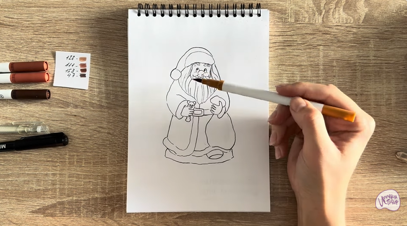 Рисуем Шоколадный Дед Мороз