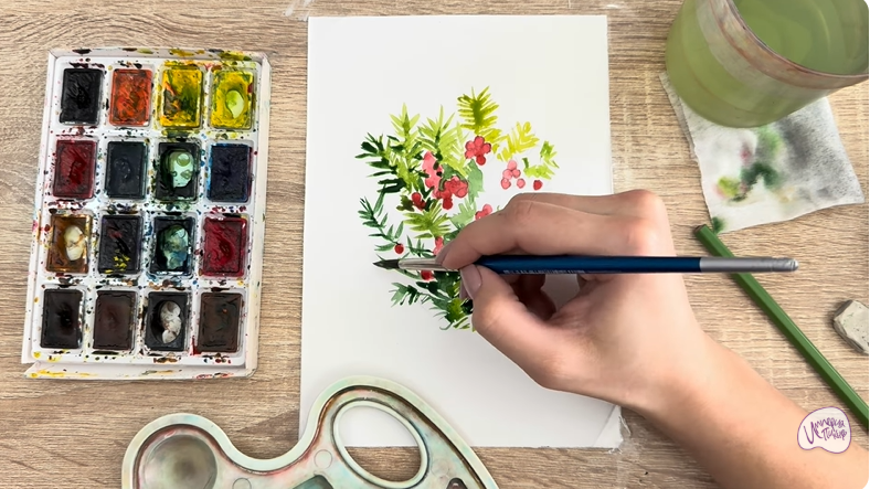 Рисуем Тис ягодный