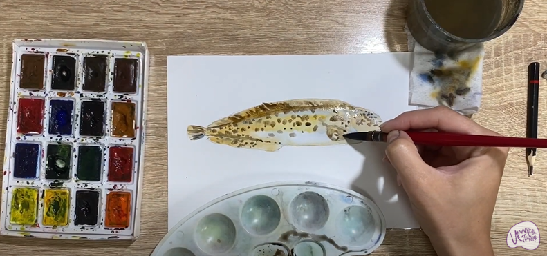 Рисуем Зубатка пёстрая
