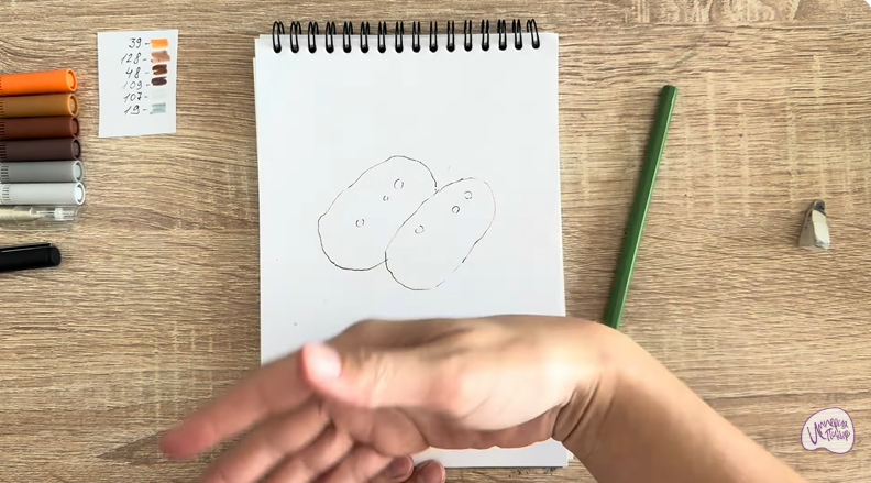 Рисуем Пирожное Картошка