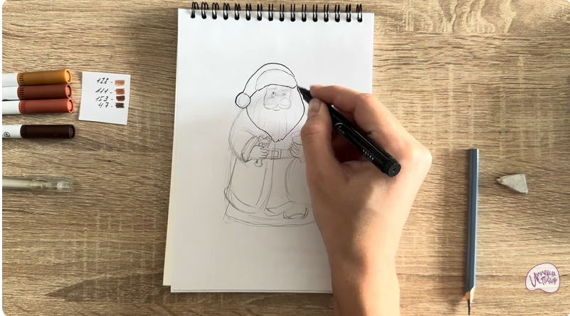 Рисуем Шоколадный Дед Мороз