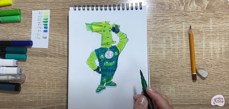 Рисуем Папус из "Фиксики"