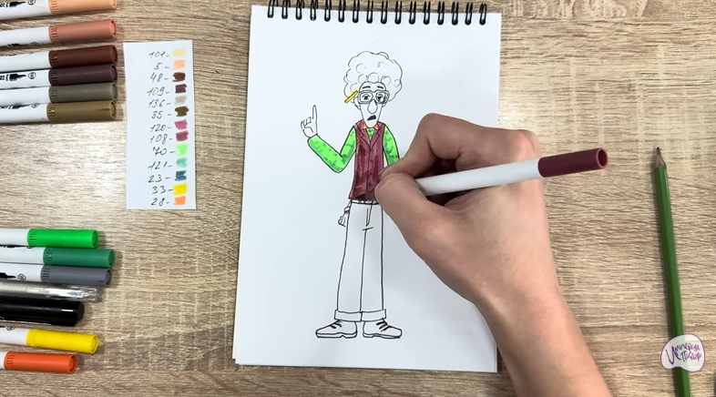 Рисуем Док Динозавров из «Доктор Динозавров»