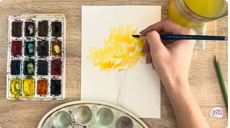 Рисуем Багрянник японский