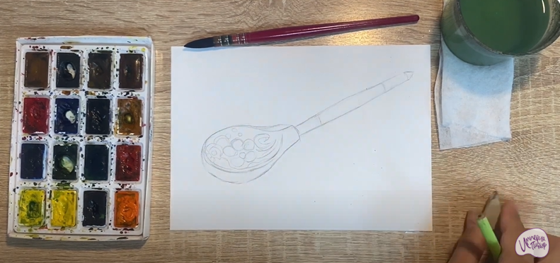 Рисуем Деревянная ложка