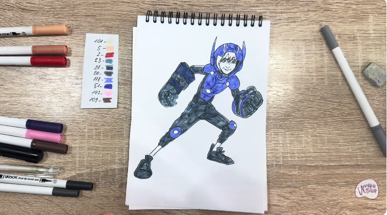 Рисуем Хиро Хамада из "Город Героев"