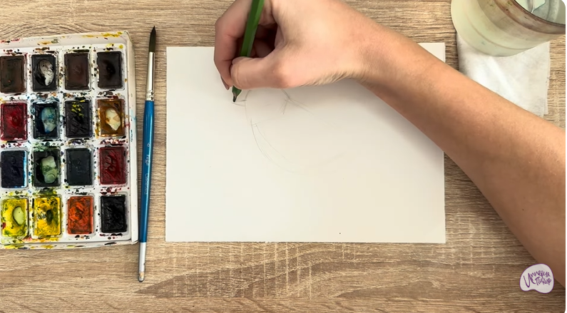 Рисуем Хохлатая синица