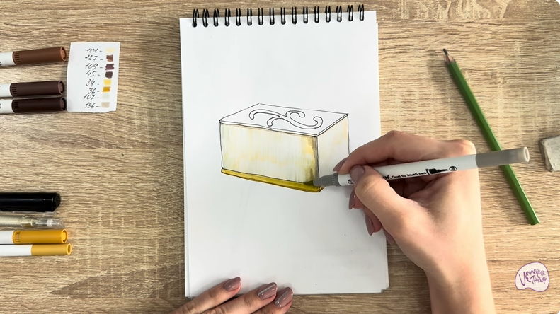 Рисуем Пирожное "Птичье Молоко"