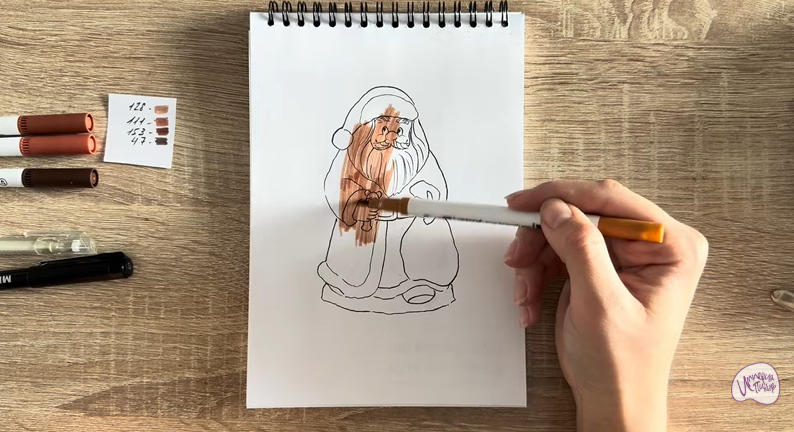 Рисуем Шоколадный Дед Мороз