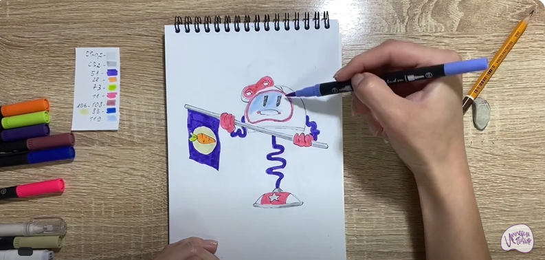 Рисуем Адъютант Мелкотрон из "Геройчики"