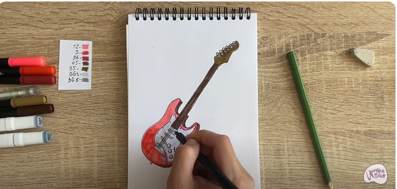 Рисуем Электрогитара