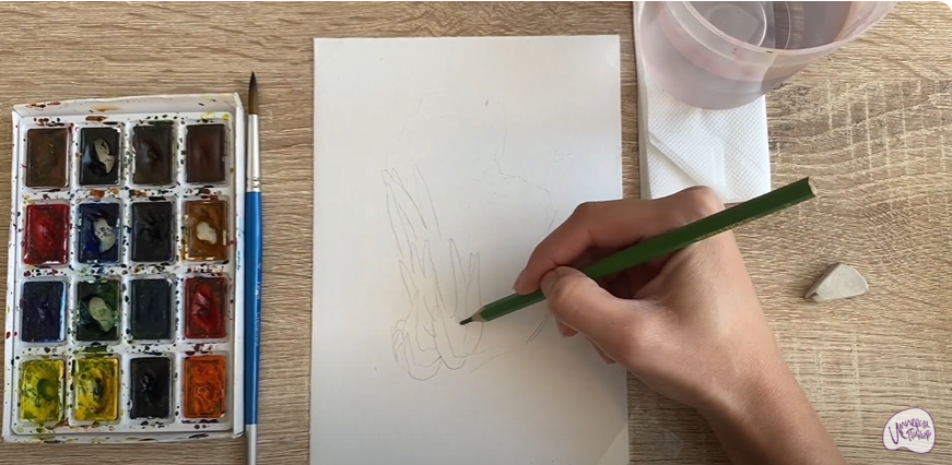 Рисуем Рогатик жёлтый