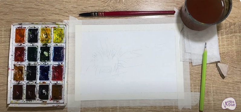 Рисуем Кочка на болоте