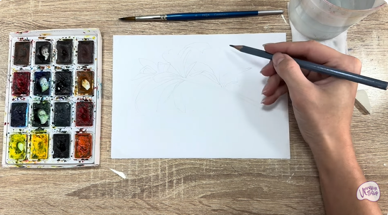 Рисуем Волчья ягода