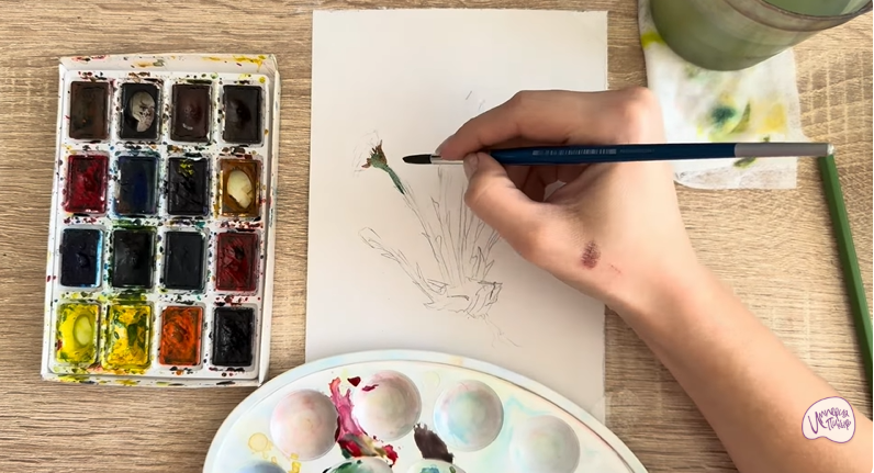 Рисуем Мать-и-мачеха