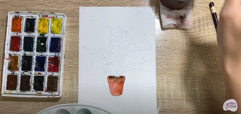 Рисуем Цветок "Эхмея"