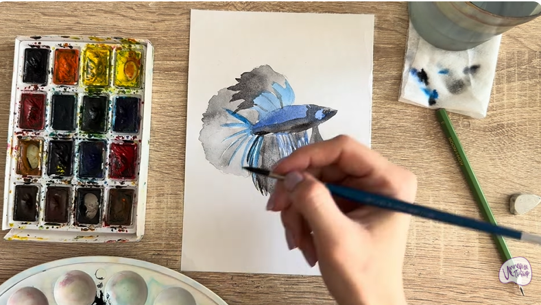 Рисуем Рыба петушок