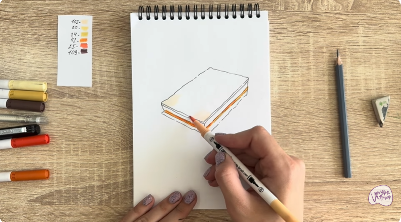 Рисуем Пирожное "Александровская полоска"