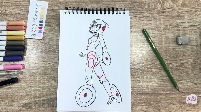 Рисуем ГоГо Томаго из "Город героев"