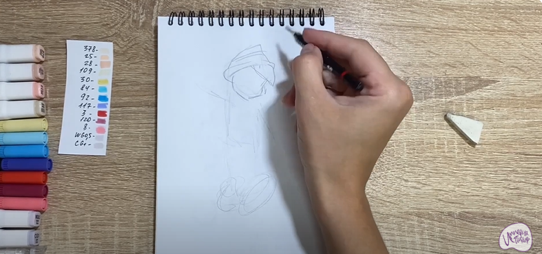 Рисуем Пиноккио