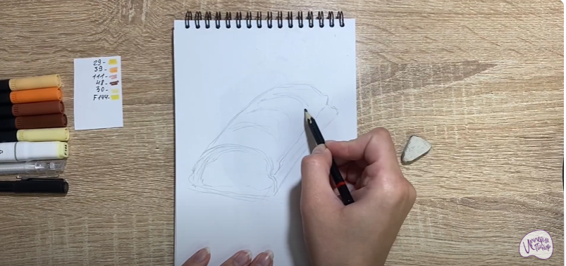 Рисуем Яблочный штрудель