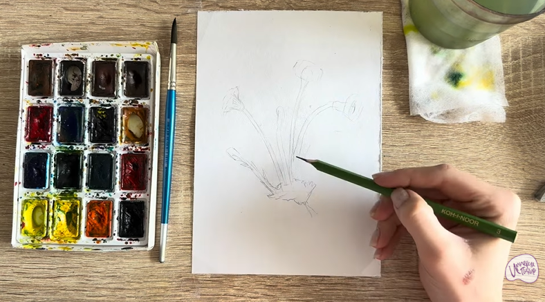 Рисуем Мать-и-мачеха