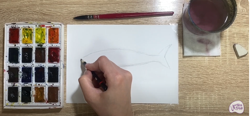 Рисуем Байкальский омуль