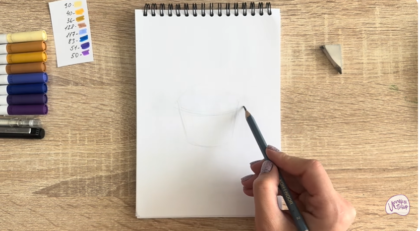 Рисуем Кекс с черникой