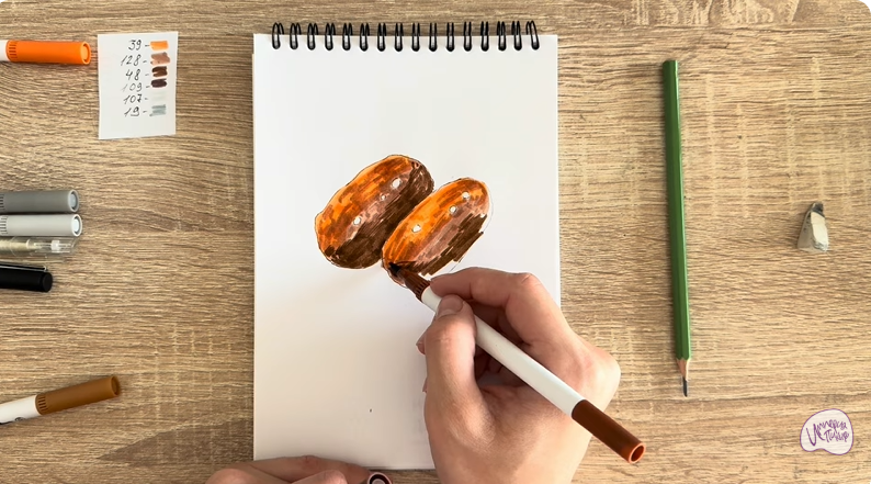 Рисуем Пирожное Картошка