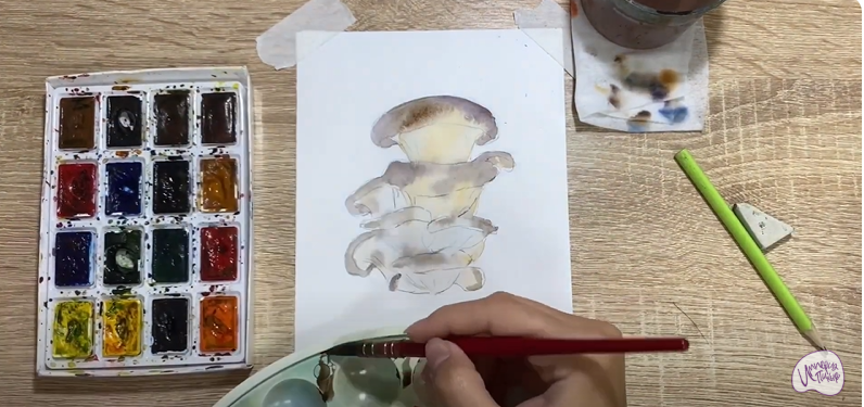 Рисуем Грифола курчавая