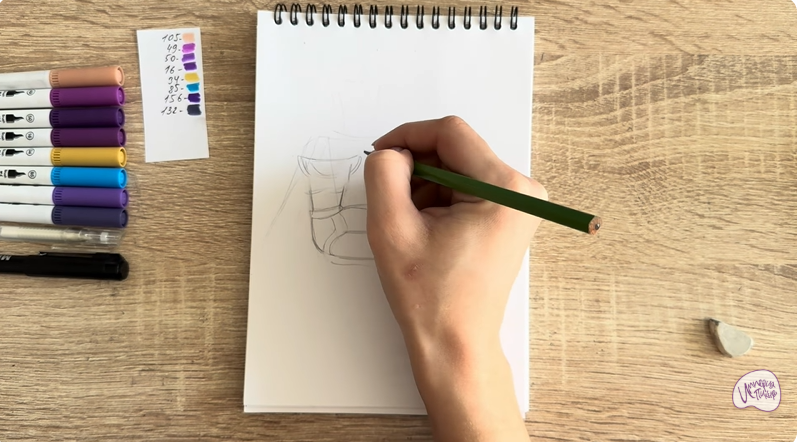 Рисуем Шамаханская Царица из "Три богатыря"