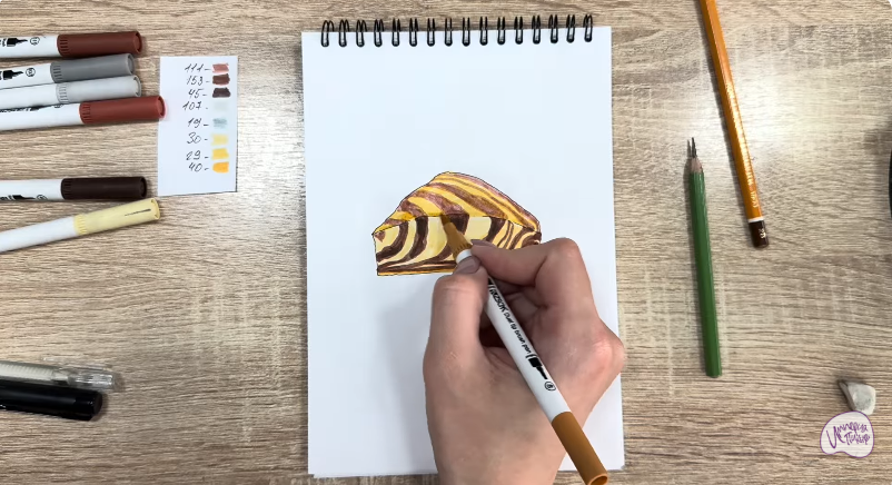 Рисуем Кекс "Зебра"