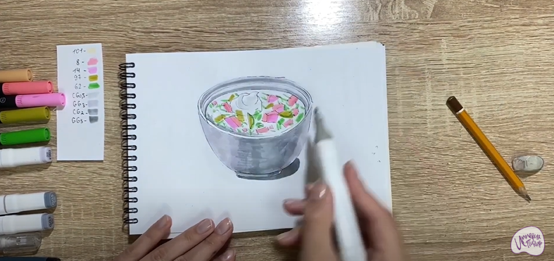 Рисуем Окрошка