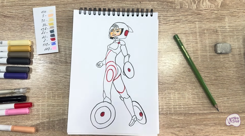 Рисуем ГоГо Томаго из "Город героев"