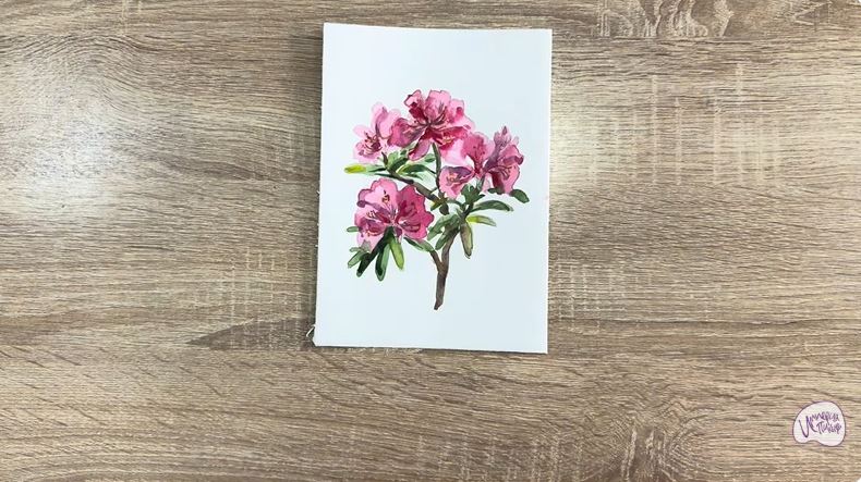 Рисуем Ветка рододендрона