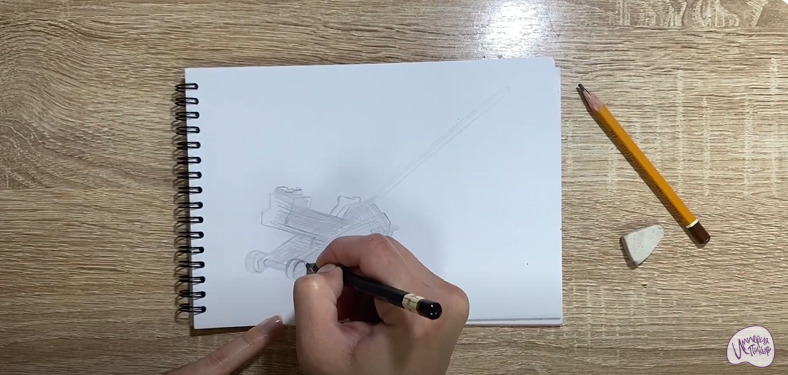 Рисуем Подкатной домкрат