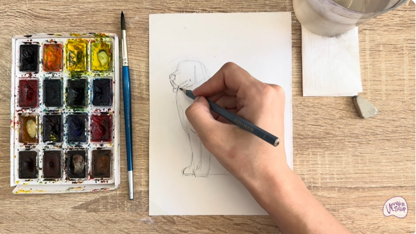 Рисуем Собака породы Бернский зенненхунд