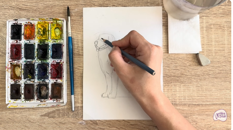 Рисуем Собака породы Бернский зенненхунд