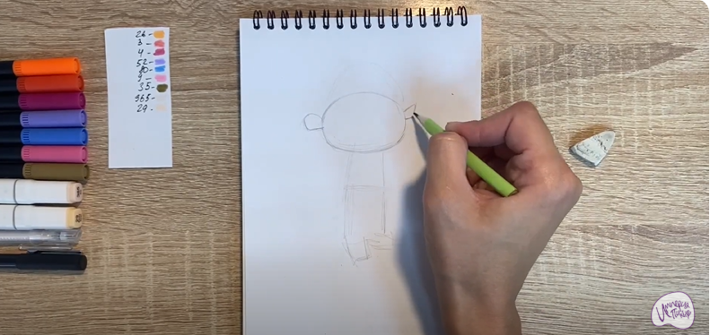 Рисуем Рей из "Монсики"